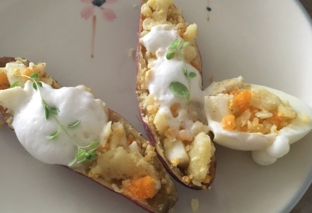 早餐吃地瓜加水煮蛋